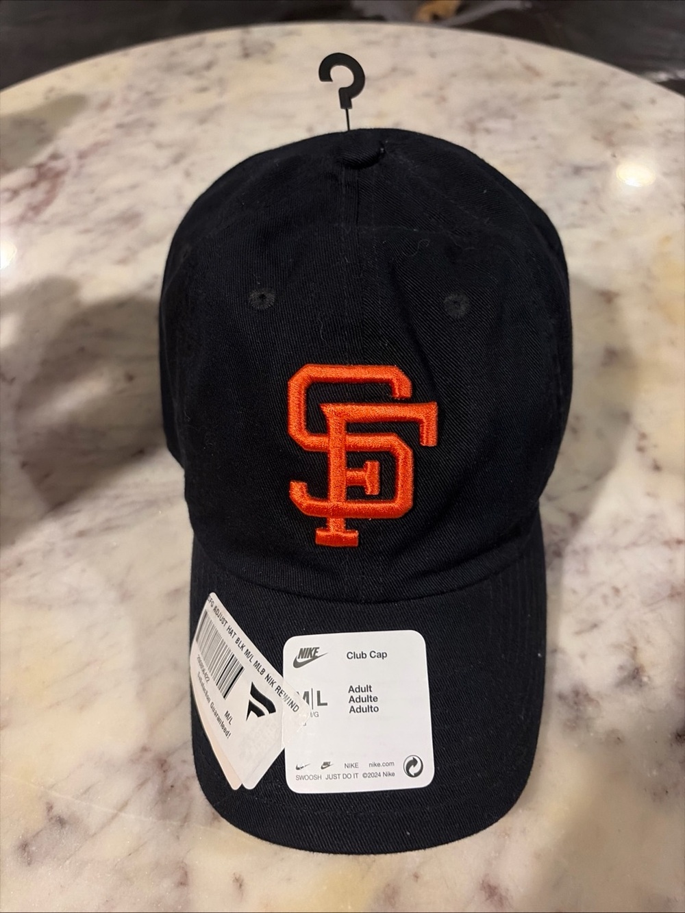 NWT Men's Nike Black San Francisco Giants Club Adjustable hat